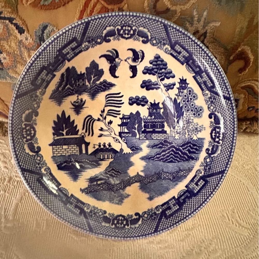 Antique/Vintage Blue Willow Serving Bowl-Japan
